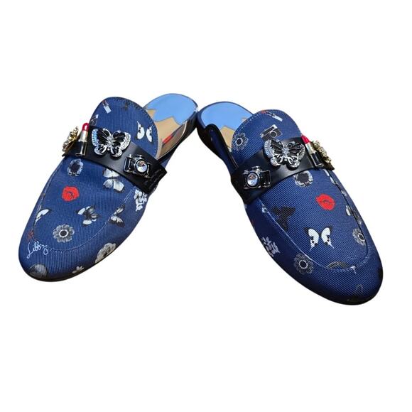 Libby Edelman  sz 8.5 Paige Lipstick Camera Butterfly Flower Mule‎ EUC - Picture 2 of 6